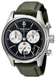 Alpina Startimer Czarny/Skóra Ø42 mm AL-372BS4S6