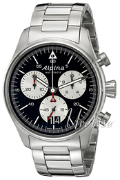 Alpina Startimer Czarny/Stal Ø44 mm AL-372BS4S6B