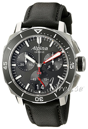 Alpina Seastrong Czarny/Skóra Ø44 mm AL-372LBG4V6