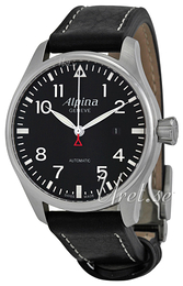 Alpina Startimer Czarny/Skóra Ø44 mm AL-525B4S6