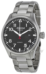 Alpina Startimer Czarny/Stal Ø44 mm AL-525B4S6B