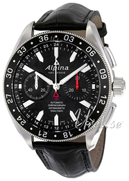 Alpina Alpiner Czarny/Skóra Ø44 mm AL-860B5AQ6