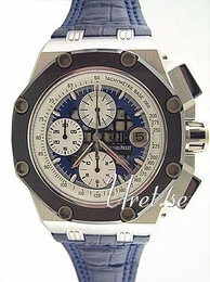 Audemars Piguet Royal Oak Offshore Rubens Barrichello Chronograph Niebieski/Skóra Ø44 mm 26078PO.OO.D018CR.01