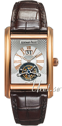 Audemars Piguet Edward Piguet Large Date Tourbillon Srebrny/Skóra 51x34 mm 26009OR.OO.D088CR.01