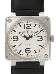 Bell & Ross Instrument Biały/Skóra 46x46 mm BR0192WL