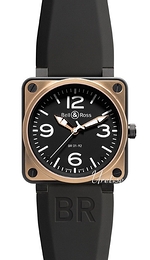 Bell & Ross Aviation Czarny/Guma 46x46 mm BR 01-92 Pink Gold And Carbon