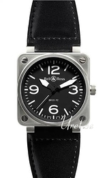 Bell & Ross Aviation Czarny/Guma 46x46 mm BR 01-92 Steel