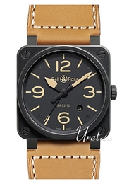 Bell & Ross Aviation Czarny/Skóra 42x42 mm BR 03-92 Heritage