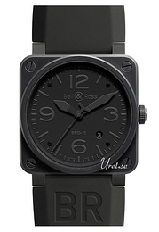 Bell & Ross Aviation Czarny/Guma 42x42 mm BR 03-92 Phantom