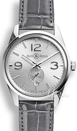 Bell & Ross Vintage Srebrny/Skóra Ø41 mm BR 123 Officer Silver