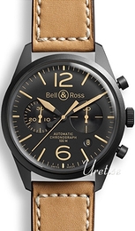 Bell & Ross Vintage Czarny/Skóra Ø41 mm BR 126 Heritage