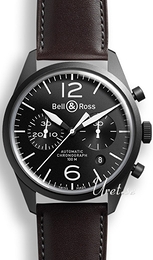 Bell & Ross Vintage Czarny/Skóra Ø41 mm BR 126 Orignal Carbon