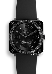 Bell & Ross Aviation Czarny/Guma 39x39 mm BR S Black Ceramic Rubber Diamon