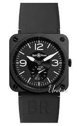 Bell & Ross Aviation Czarny/Guma 39x39 mm BR S Black Matte Ceramic
