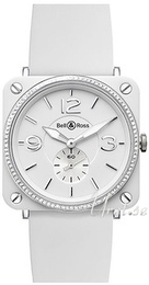 Bell & Ross Aviation Biały/Guma 39x39 mm BR S White Ceramic Phantom Rubbe
