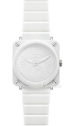 Bell & Ross Aviation Biały/Guma 39x39 mm BR S White Ceramic Phantom