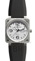 Bell & Ross Instrument Biały/Guma 46x46 mm BR0196BIGDATWHT