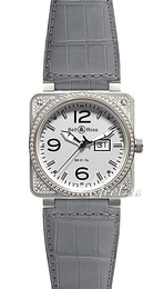 Bell & Ross Instrument Biały/Skóra 46x46 mm BR0196TOPDIAWHT