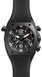 Bell & Ross Instrument Czarny/Guma Ø44 mm BR02CHRO-CAR