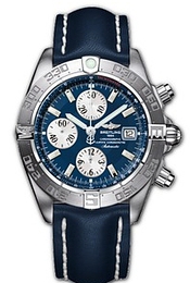 Breitling Galactic Chronograph II Niebieski/Skóra Ø44 mm A13364-021