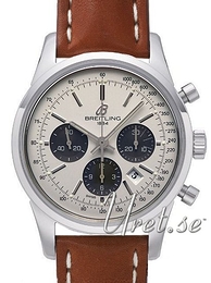 Breitling Transocean Biały/Skóra Ø43 mm AB015212-G724-433X-A20BA.1
