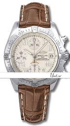 Breitling Chrono Cockpit Srebrny/Skóra Ø39 mm A13358-7412 Brown Croco