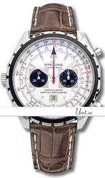 Breitling Chrono-Matic 49 Biały/Skóra Ø44 mm 143CROC