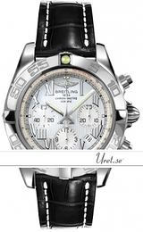 Breitling Chronomat 44 Biały/Skóra Ø43.5 mm AB0110-7512 Black Croco