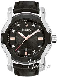 Bulova Diamond Czarny/Skóra Ø44 mm 98D117