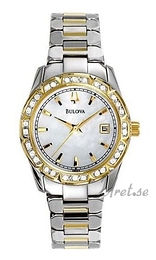 Bulova Diamonds Dam Biały/Stal Ø30 mm 98R109