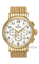 Bulova Bracelet Herr Biały/Stal w odcieniu złota Ø40 mm 97B63