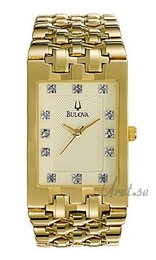 Bulova Diamonds Herr Żółte złoto/Stal w odcieniu złota 34x28 mm 97D100