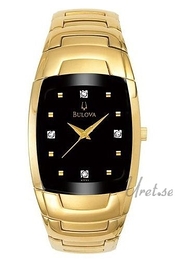 Bulova Diamonds Herr Czarny/Stal w odcieniu złota Ø30 mm 97F60