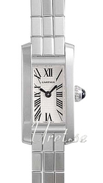 Cartier Tank Louis Srebrny/18 karatowe białe złoto W15364W3