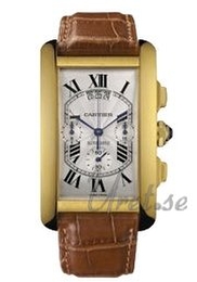 Cartier Tank Americaine Srebrny/Skóra Ø25 mm W2609256