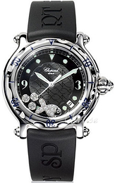 Chopard Happy Sport Czarny/Guma Ø38 mm 28/8347-3007