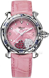 Chopard Happy Sport Różowy/Skóra Ø38 mm 28/8950-3001
