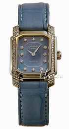 Glashütte Original Karree Niebieski/Skóra 24x23 mm 21-01-12-98-04