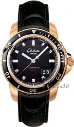 Glashütte Original Sport Evolution Panoramadatum Czarny/Skóra Ø42 mm 39-42-43-61-02