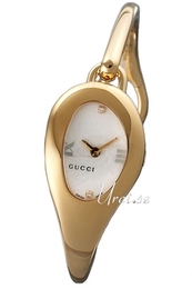 Gucci 100G-105 Biały/Stal w odcieniu złota 29x21 mm YA103537