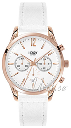 Henry London Chiswick Biały/Skóra Ø39 mm HL39-CS-0126