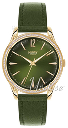 Henry London Chiswick Zielony/Skóra Ø39 mm HL39-SS-0104