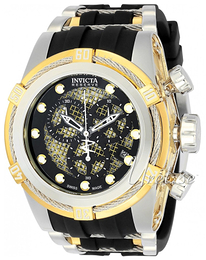 Invicta Bolt Czarny/18 karatowe żółte złoto Ø53 mm 20419