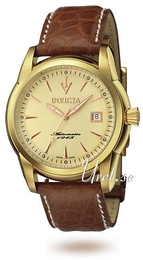 Invicta Vintage Żółte złoto/Skóra Ø43 mm 3780