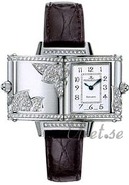 Jaeger LeCoultre Reverso Florale Srebrny/Skóra 33x19 mm 2653401