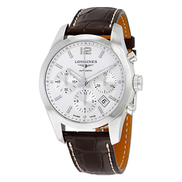 Longines Conquest Srebrny/Skóra Ø41 mm L2.786.4.76.3