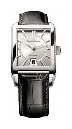 Maurice Lacroix Pontos Rectangulaire Date Srebrny/Skóra 42.8x38.2 mm PT6247-SS001-130