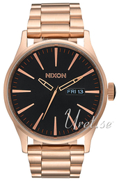 Nixon The Sentry Czarny/Stal w kolorze różowego złota Ø42 mm A3561932-00