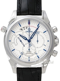 Omega De Ville Co-Axial Rattrapante Biały/Skóra Ø41 mm 4847.30.31