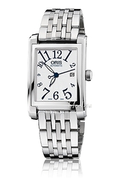 Oris Culture Rectangular Date Srebrny/Stal 24.5x38 mm 01 561 7656 4061-07 8 17 82